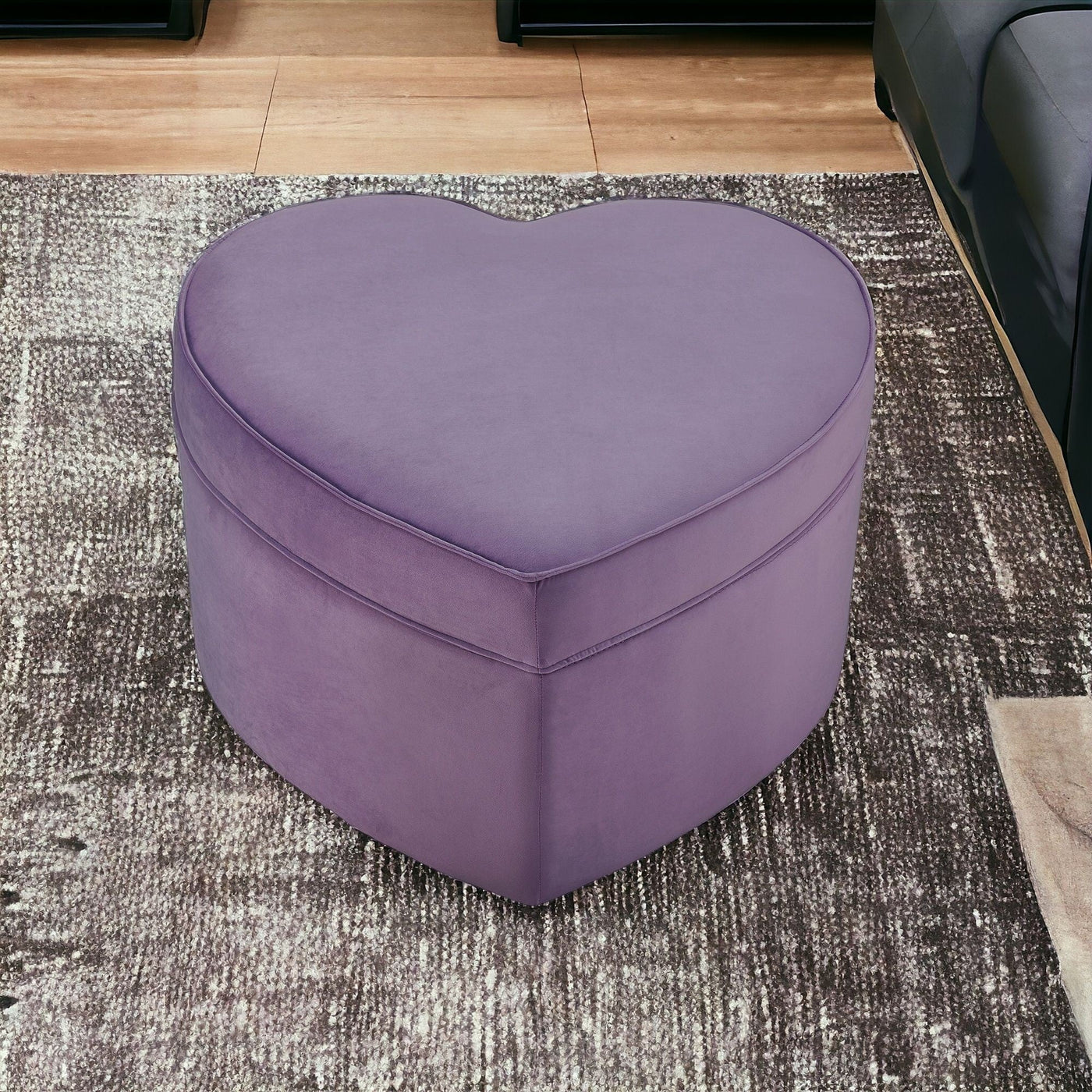 32’ Purple Velvet Specialty Storage - Purple, Velvet / Velvet - Ottomans