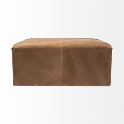 36’’ Brown Faux Leather Cube Ottoman - Ottomans