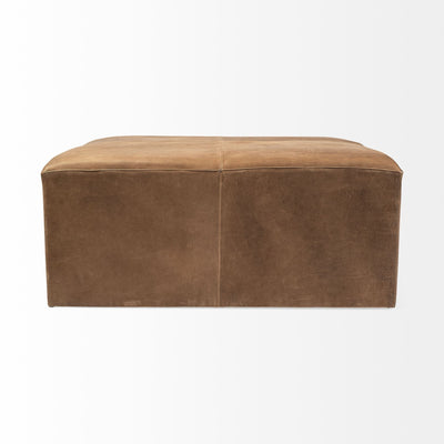 36’ Brown Faux Leather Cube Ottoman - Ottomans
