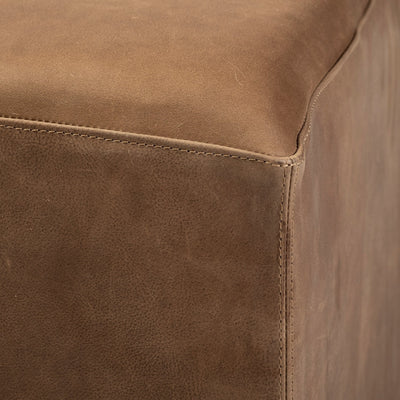 36’’ Brown Faux Leather Cube Ottoman - Ottomans