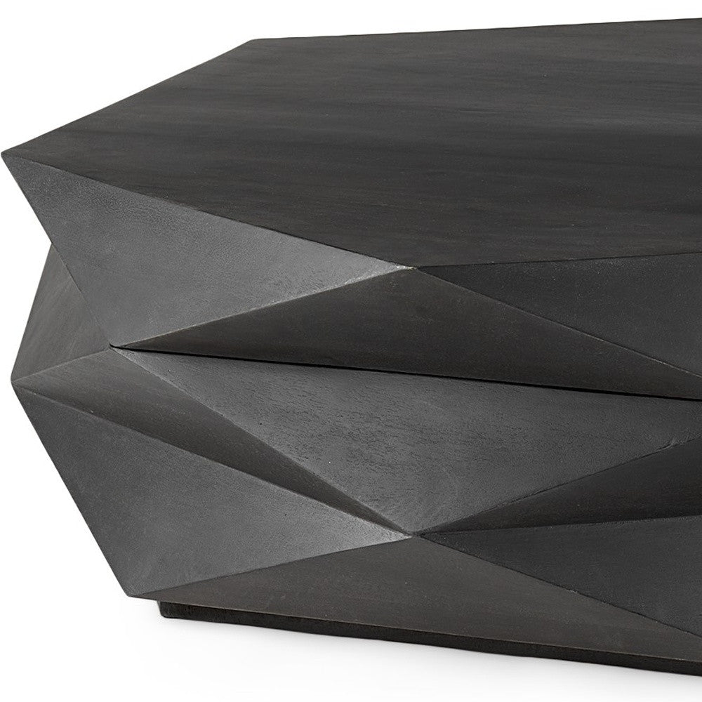 Mod Geometric Black Solid Wood Coffee Table