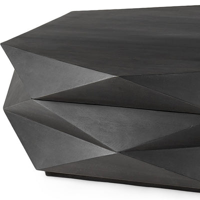 Mod Geometric Black Solid Wood Coffee Table