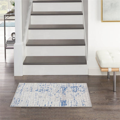 4’ X 6’ Blue Gray Abstract Dhurrie Area Rug - 4?x6? - Area Rugs