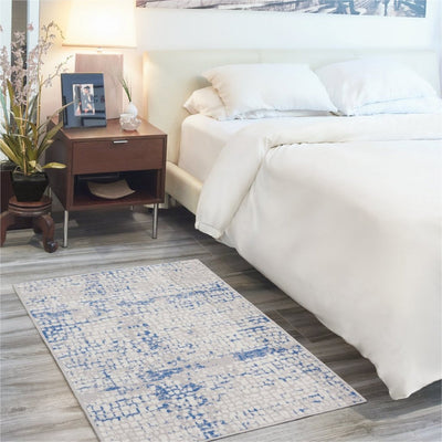 4’ X 6’ Blue Gray Abstract Dhurrie Area Rug - 4?x6? - Area Rugs