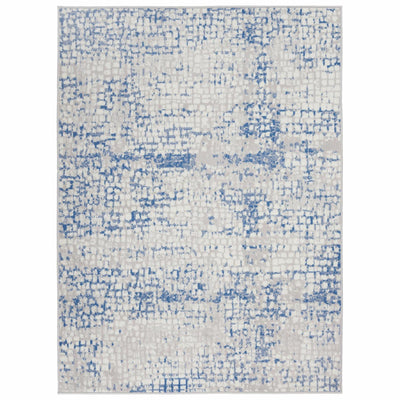 4’ X 6’ Blue Gray Abstract Dhurrie Area Rug - 4?x6? - Area Rugs