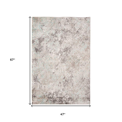 4’ X 6’ Gray Abstract Area Rug - 4’ x 6’ - Area Rugs
