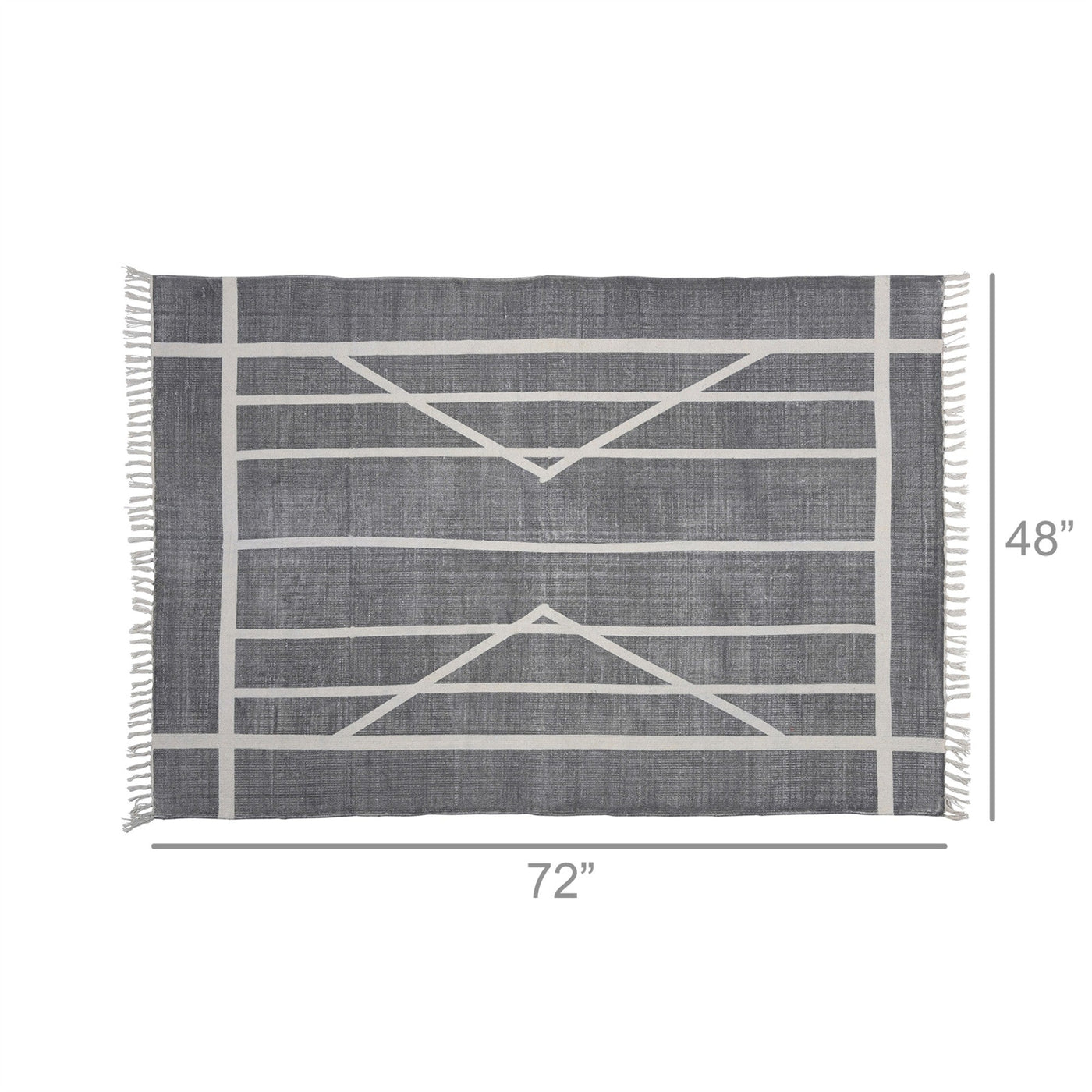4’ X 6’ Gray Dhurrie Area Rug - 4’ x 6’ - Area Rugs