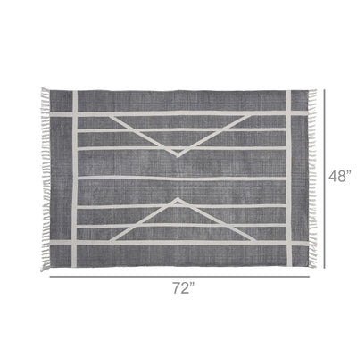 4’ X 6’ Gray Dhurrie Area Rug - 4’ x 6’ - Area Rugs