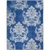 4’ X 6’ Navy Blue Floral Dhurrie Area Rug - Area Rugs
