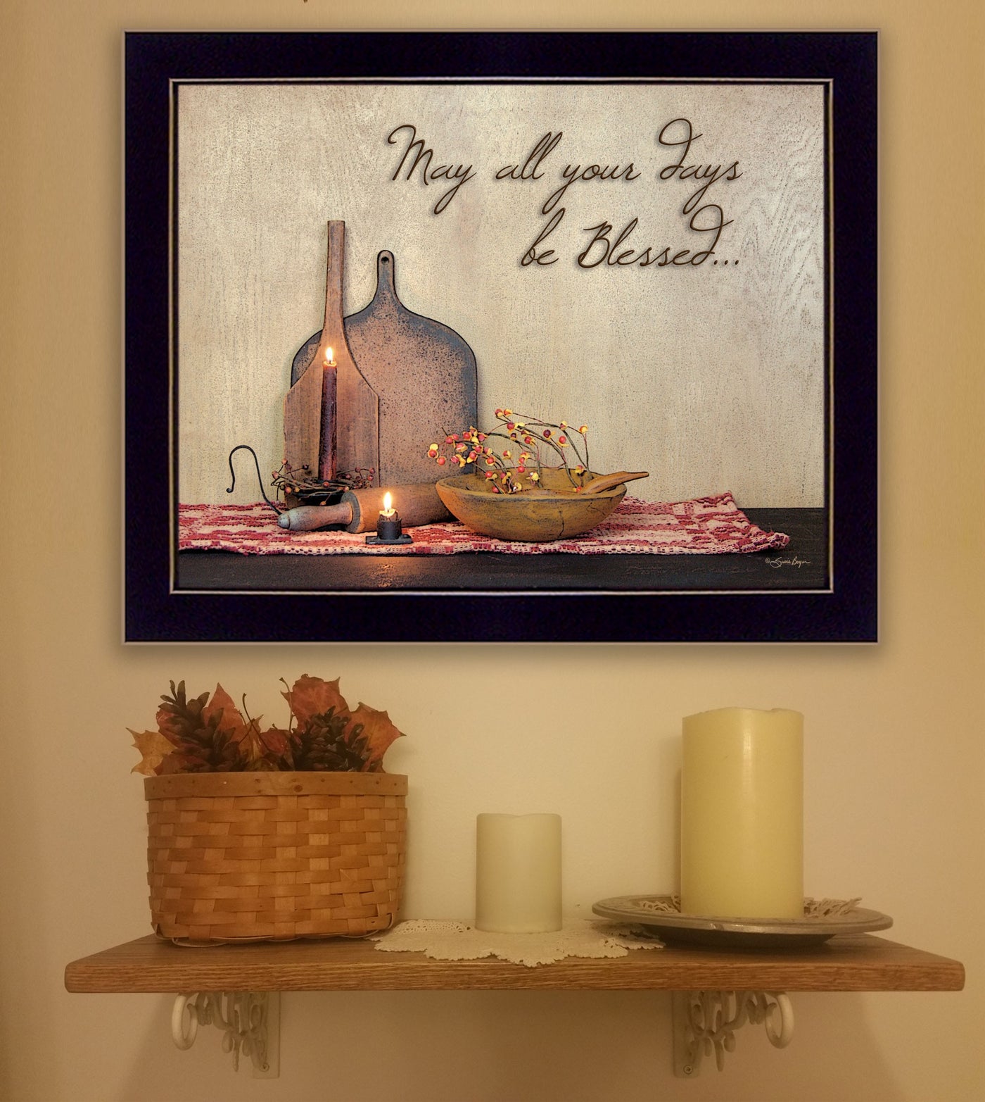 May all Your Days Be Blessed Black Framed Print Wall Art
