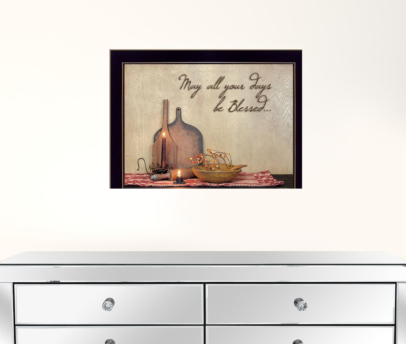 May all Your Days Be Blessed Black Framed Print Wall Art