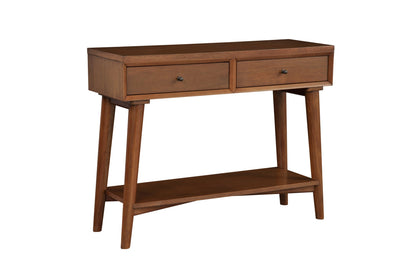 42’ Brown Solid and Manufactured Wood Floor Shelf Console Table With Storage With Storage - Console Tables