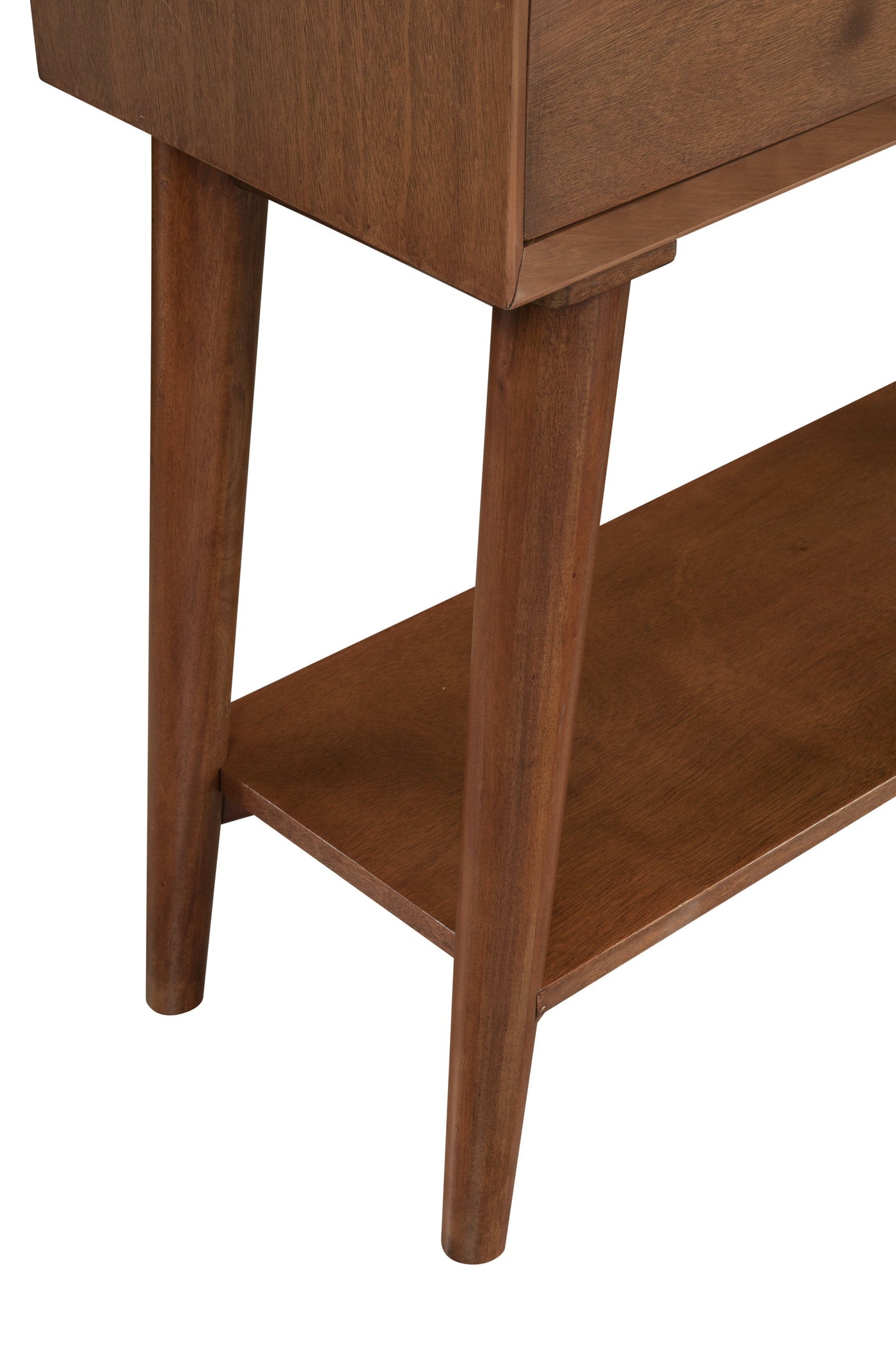 42’ Brown Solid and Manufactured Wood Floor Shelf Console Table With Storage With Storage - Console Tables