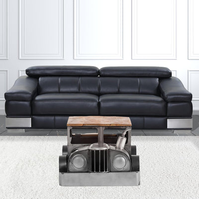 42’ Grey And Brown Vintage Style Truck Solid Wood and Metal Coffee Table - Coffee Tables