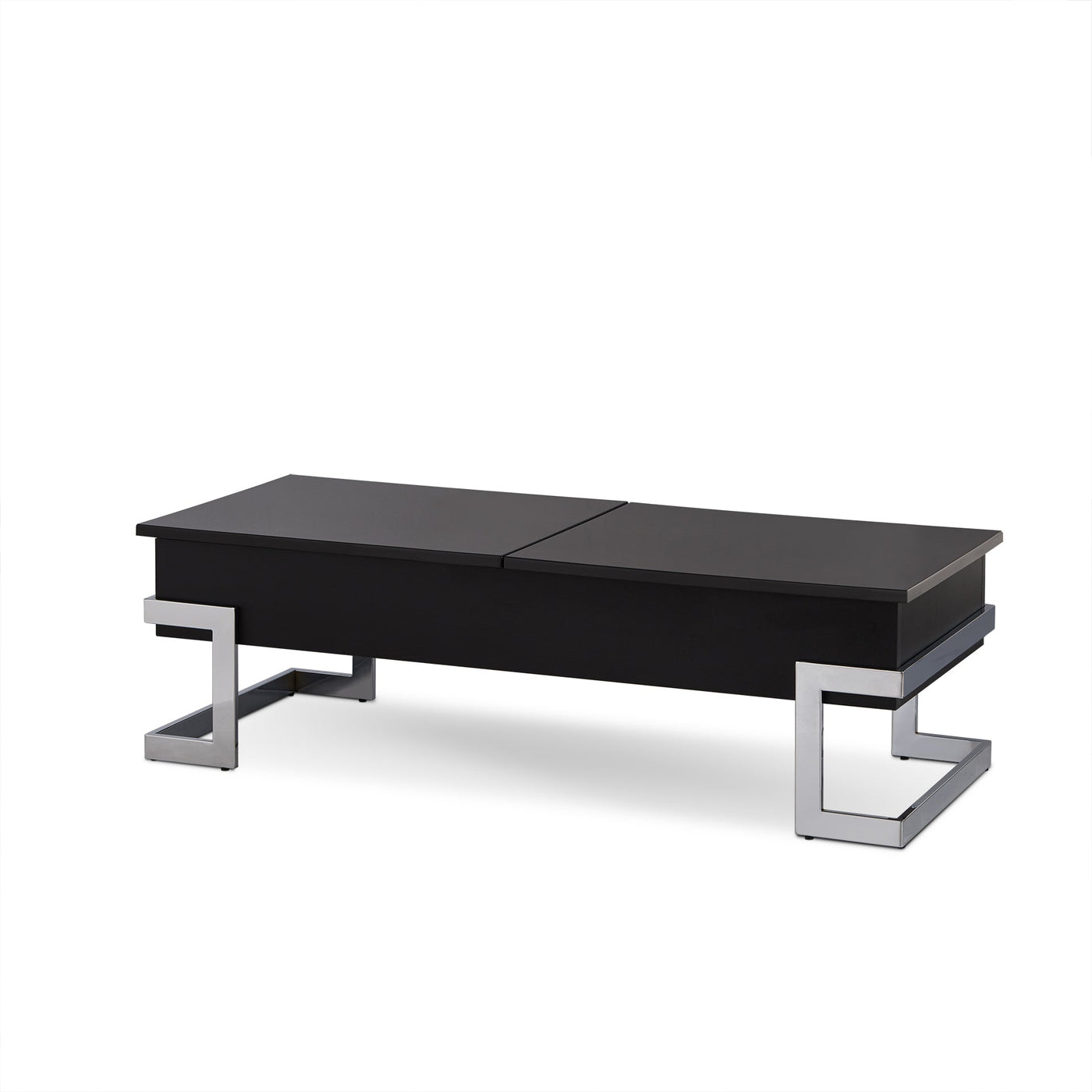 47’ Black And Silver Iron Lift Top Coffee Table - Coffee Tables