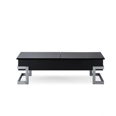 47’ Black And Silver Iron Lift Top Coffee Table - Coffee Tables