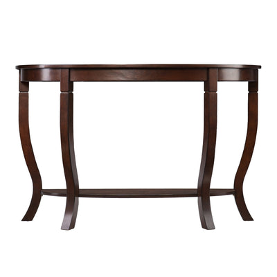 48’ Brown Half Circle Console Table With Storage - Console Tables