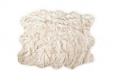5’ X 6’ Ombre Tan Faux Fur Washable Non Skid Area Rug - Area Rugs