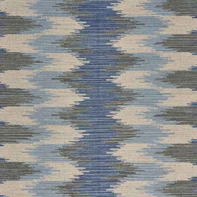 5’ x 7’ Blue and Cream Ikat Pattern Area Rug - Area Rugs