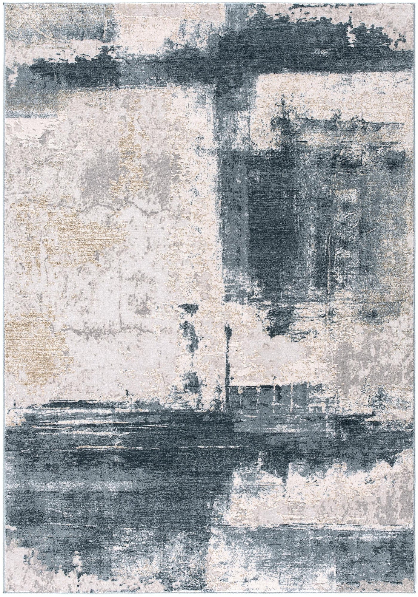 5’ X 7’ Blue And Ivory Abstract Dhurrie Area Rug - 8’ x 11’ - Area Rugs