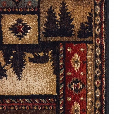 10’X13’ Black And Brown Nature Lodge Area Rug - Area Rugs