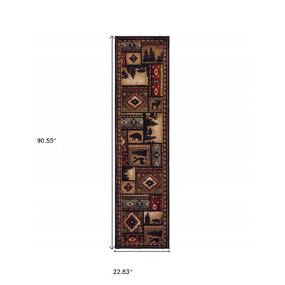 10’X13’ Black And Brown Nature Lodge Area Rug - Area Rugs