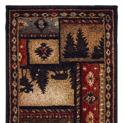 10’X13’ Black And Brown Nature Lodge Area Rug - 8’ Runner - Area Rugs