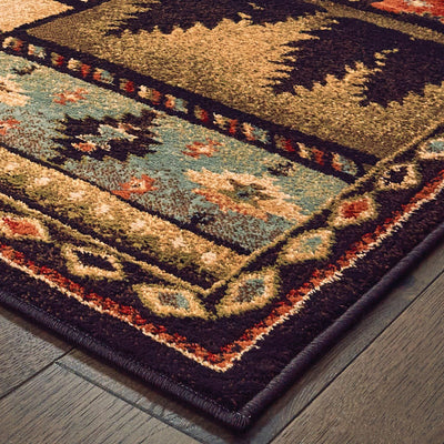 10’X13’ Black And Brown Nature Lodge Area Rug - Area Rugs