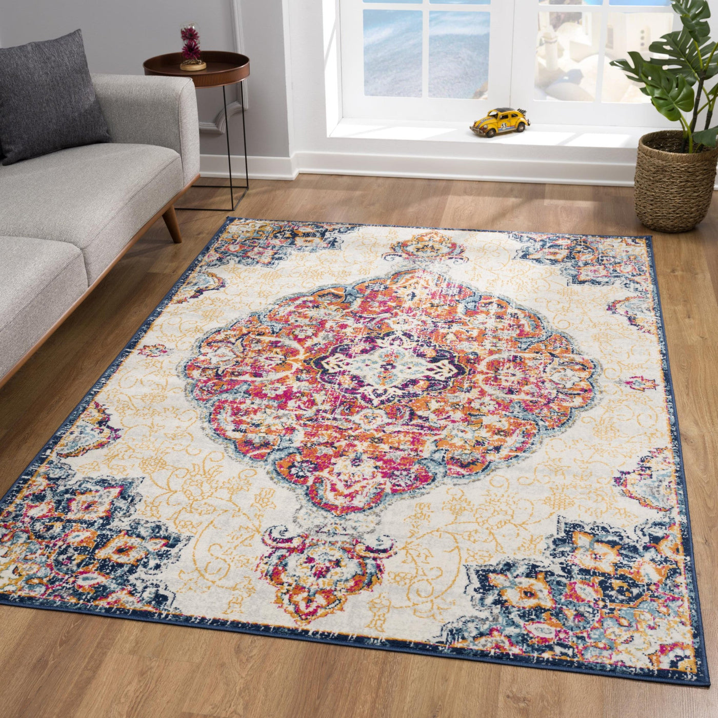 5’ X 7’ Cream Oriental Dhurrie Area Rug - Area Rugs