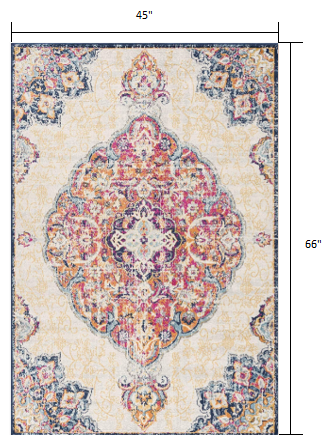 5’ X 7’ Cream Oriental Dhurrie Area Rug - Area Rugs