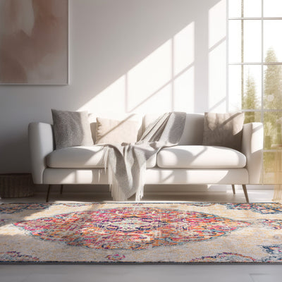 5’ X 7’ Cream Oriental Dhurrie Area Rug - Area Rugs