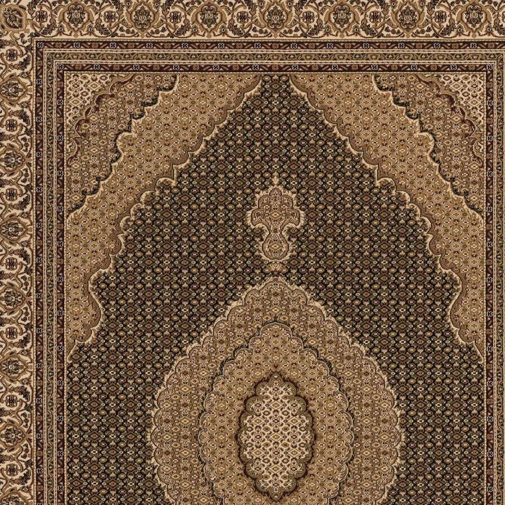 5’ x 8’ Black and Beige Medallion Area Rug - 5x8 - Area Rugs