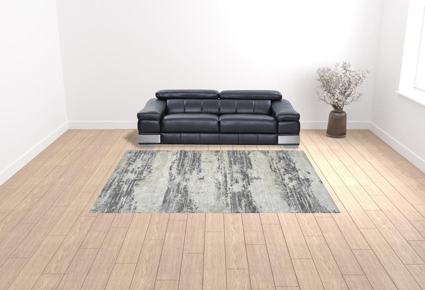 10’ Blue and Gray Abstract Power Loom Runner Rug - 8’10’ x 11’10’ - Area Rugs