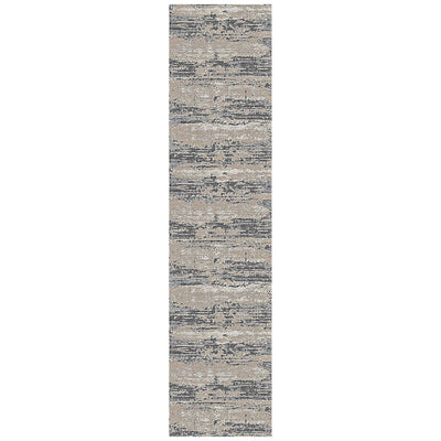 10’ Blue and Gray Abstract Power Loom Runner Rug - Area Rugs