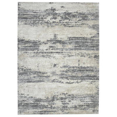 10’ Blue and Gray Abstract Power Loom Runner Rug - Area Rugs