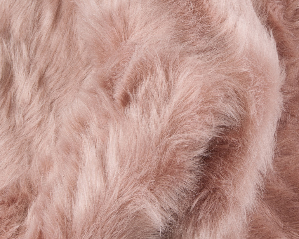 5’ X 8’ Dusty Rose Faux Fur Non Skid Area Rug - Area Rugs