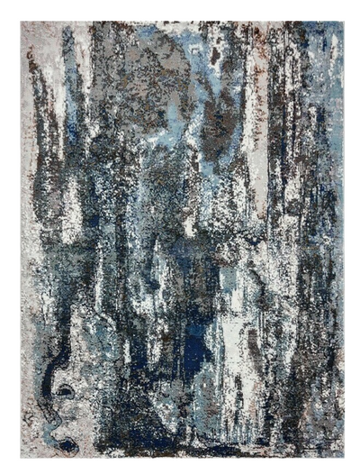 5’ X 8’ Shades of Blue and Gray Abstract Marble Area Rug - Area Rugs