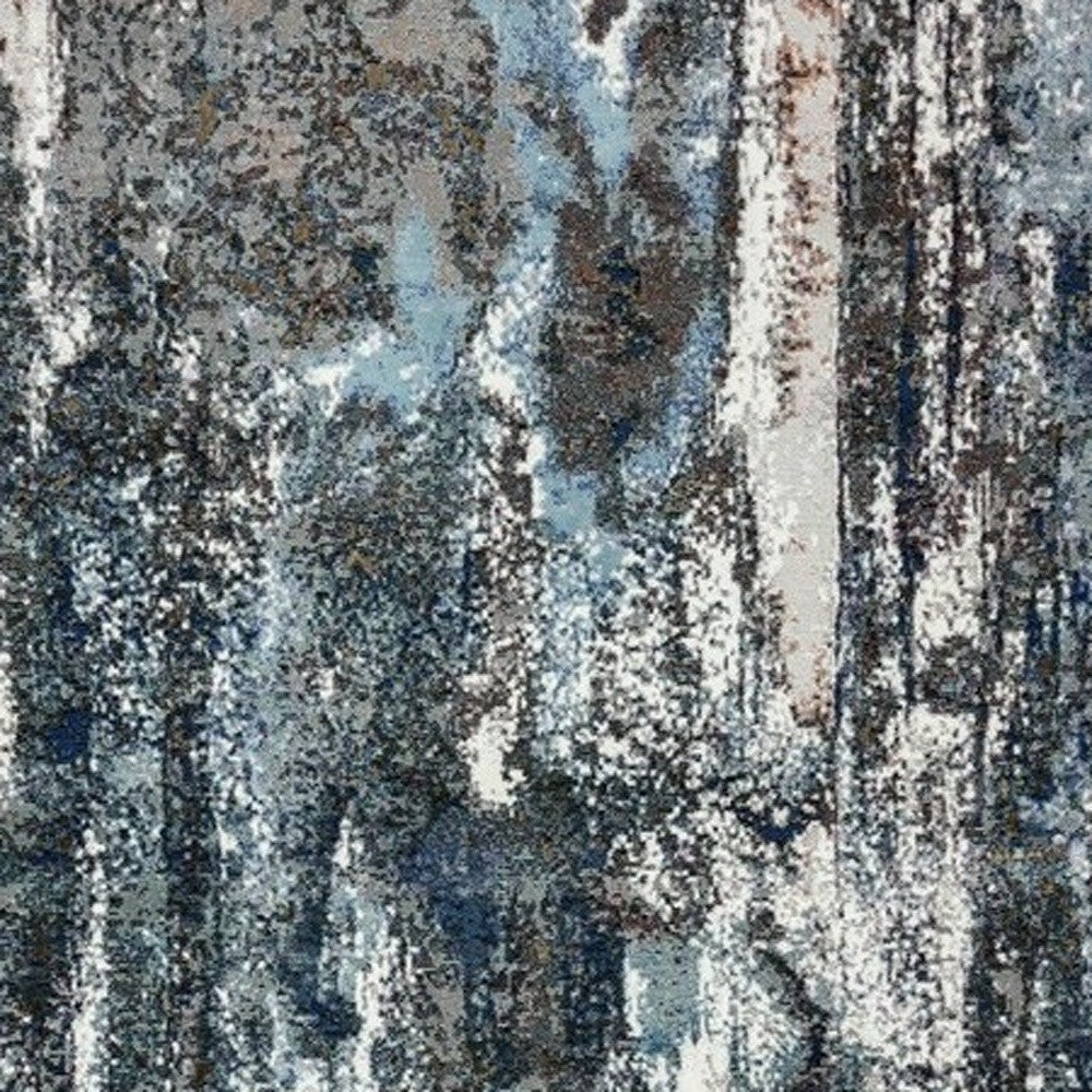 5’ X 8’ Shades of Blue and Gray Abstract Marble Area Rug - 8’ x 10’ - Area Rugs