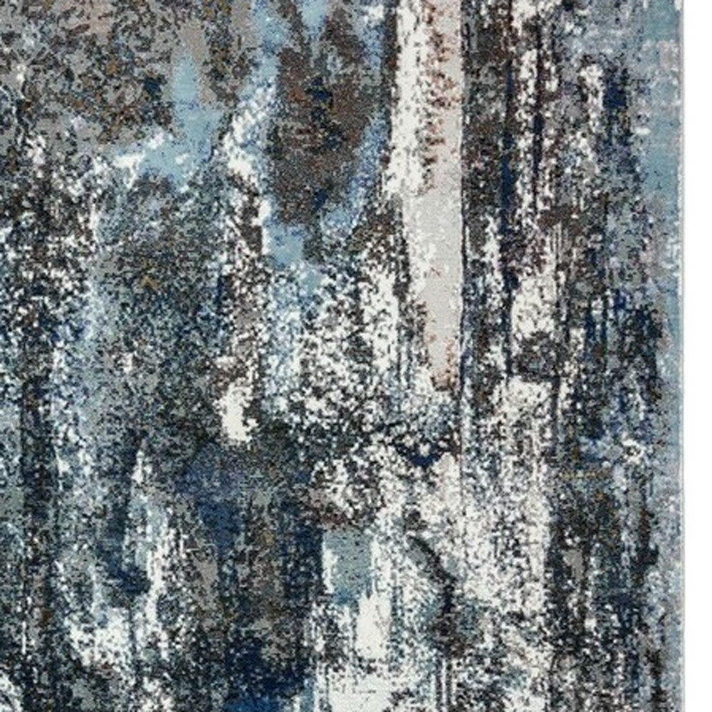 5’ X 8’ Shades of Blue and Gray Abstract Marble Area Rug - 5’ x 8’ - Area Rugs