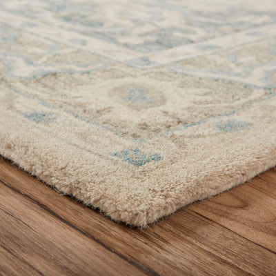 5’ X 8’ Turquoise and Cream Medallion Area Rug - Area Rugs