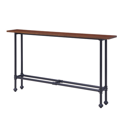 56’ Espresso and Black Console Table - Console Tables