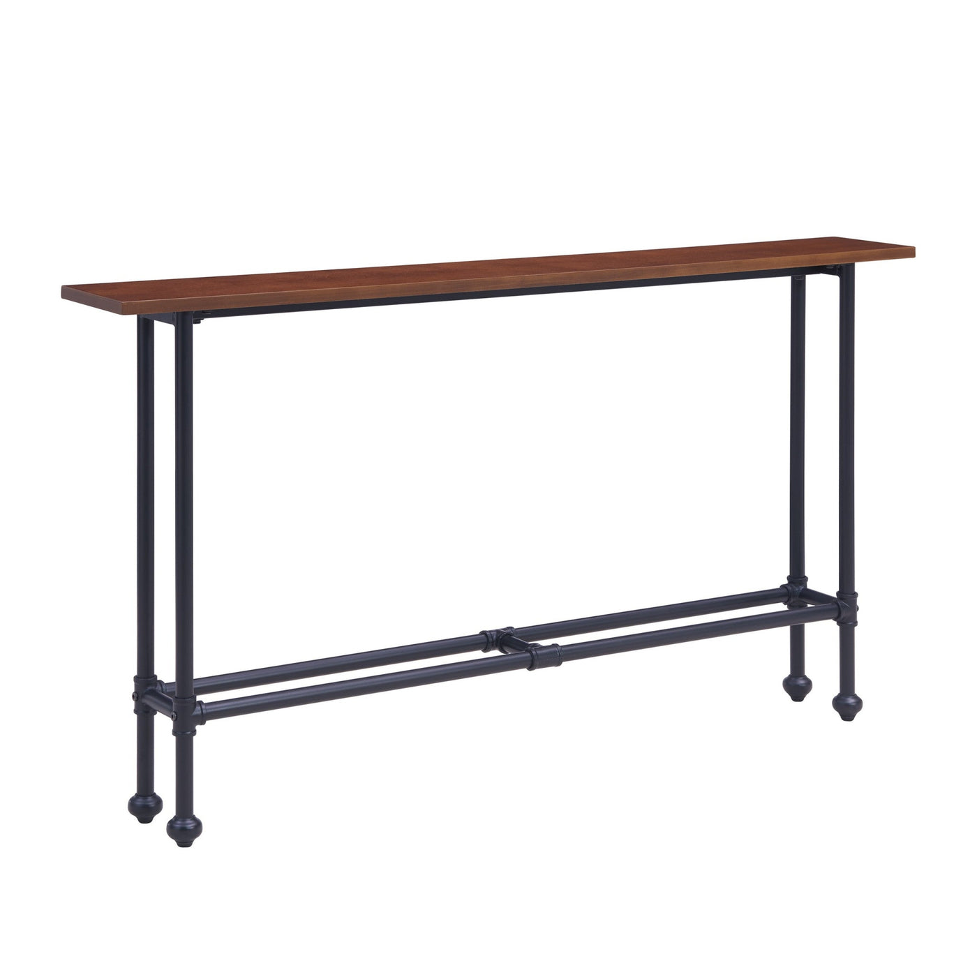 56’ Espresso and Black Console Table - Console Tables