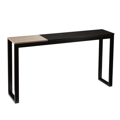 56’ Natural and Black and Black Sled Console Table - Console Tables