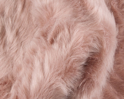 6’ X 6’ Dusty Rose Faux Fur Washable Non Skid Area Rug - Area Rugs