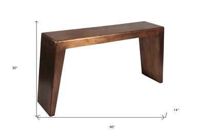 60’ Copper Aluminum Sled Console Table - Console Tables