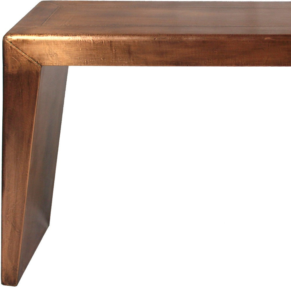 60’ Copper Aluminum Sled Console Table - Console Tables