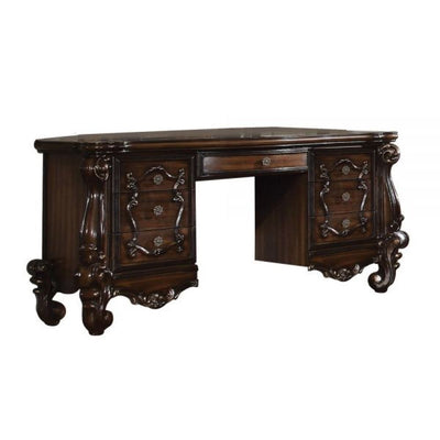 63’ Brown Peninsula Vanity Desk With 7 Drawers - Vanity Tables