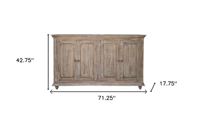 71’’ Sand Solid and Manufactured Wood Distressed Credenza - Sideboards