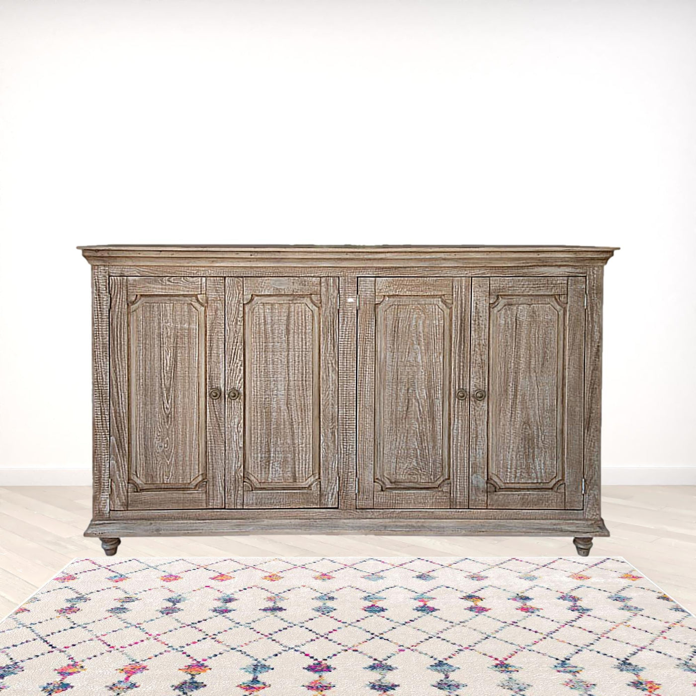 71’’ Sand Solid and Manufactured Wood Distressed Credenza - Sideboards