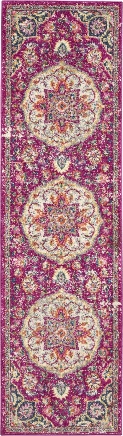 8’ Pink Dhurrie Runner Rug - Area Rugs